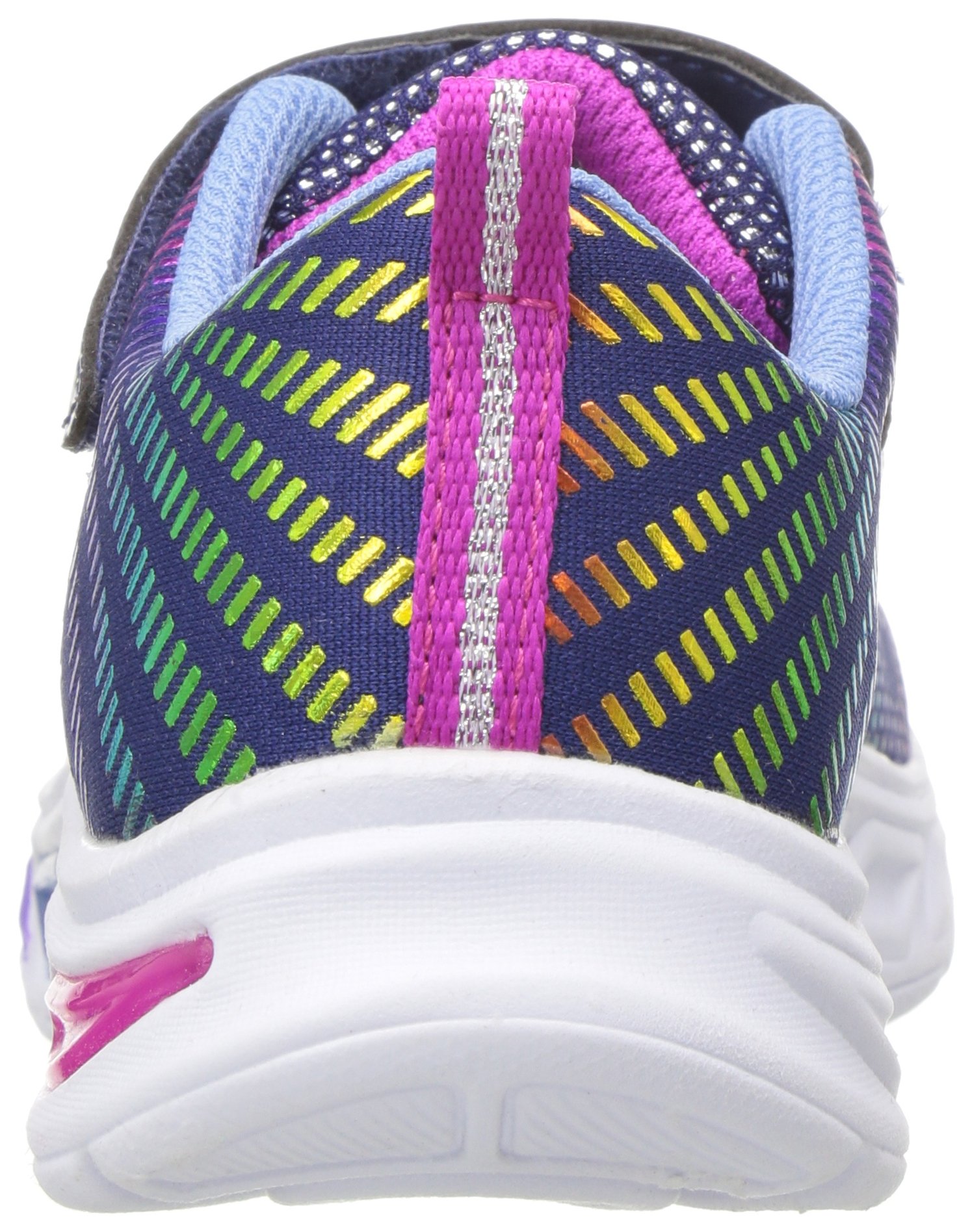 Skechers Kids Girls Litebeams-Gleam N'Dream Sneaker, Navy/Multi, 2 Little Kid