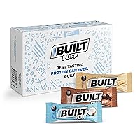 BUILT Protein Bars, Variety Pack, 12 Bars, Gluten Free, Protein Snacks, 17g High Protein, Collagen, Chocolate Protein Bar, Perfect Breakfast Bar, On The Go Protein Snack, post workout