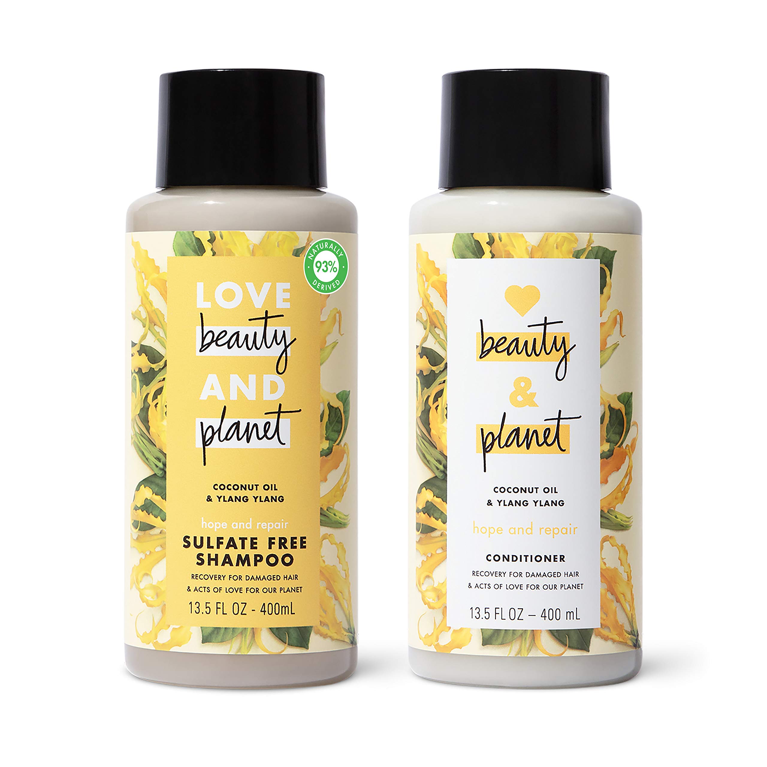 Mua Love Beauty And Planet Hope and Repair Shampoo and Conditioner Dry Hair  and Damaged Hair Care Coconut Oil and Ylang Ylang Paraben Free, Silicone  Free, and Vegan, 13.5 Fl Oz (Pack