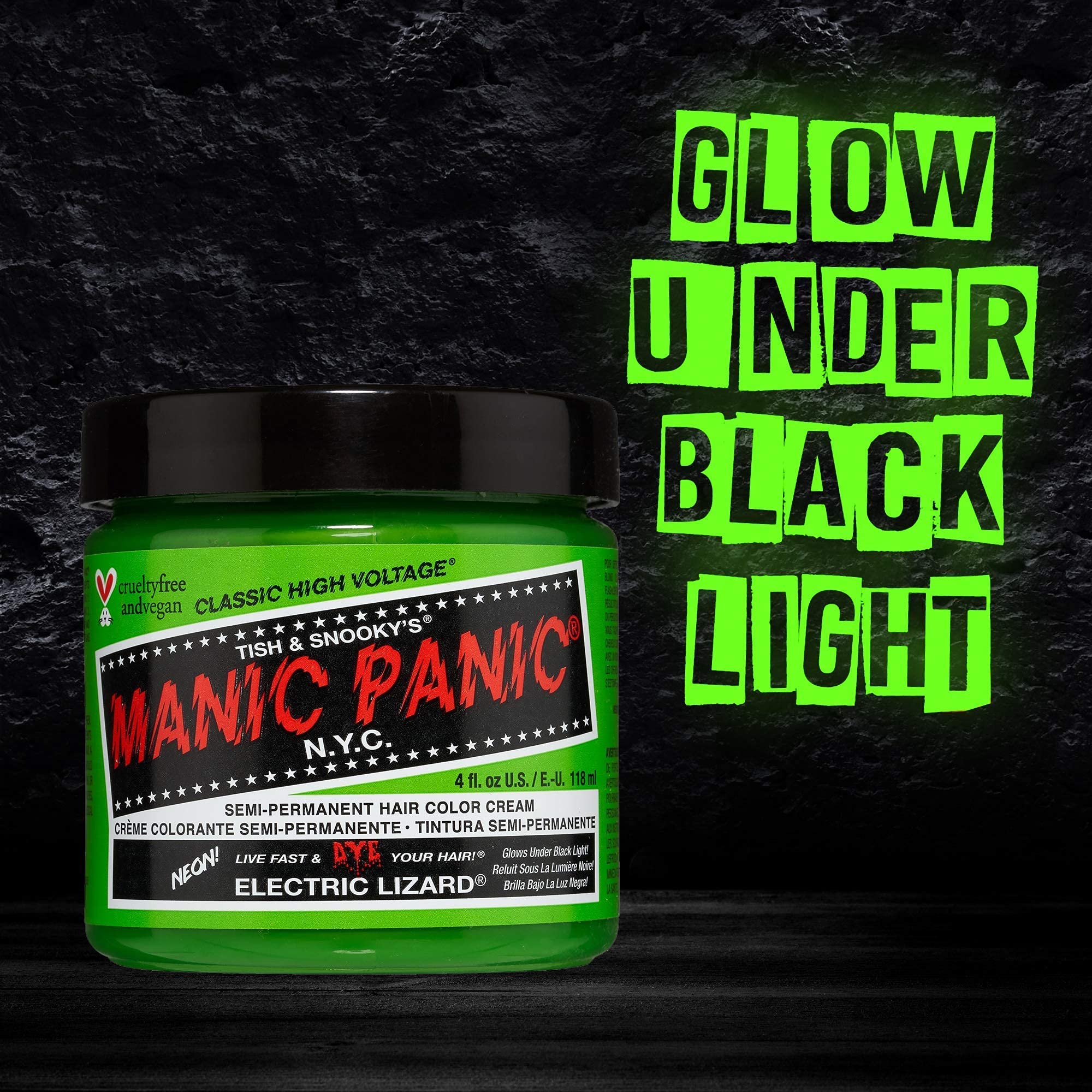 MANIC PANIC Hot Hot Pink Bundle with Electric Lizard Green, Atomic Turquoise, Psychedelic Sunset Neon Orange and Sunshine Yellow Hair Dye