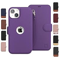 LUPA Legacy iPhone 14 Wallet Case for Women and Men, Case with Card Holder [Slim & Protective] for Apple 14 (6.1”), Vegan Leather i-Phone Cover, Phone Case, Purple [Includes Wristlet]