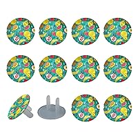 Outlet Plug Covers (12 Pack), Electrical Protector Safety Caps Prevent Shock Hazard Summer Fruits Green