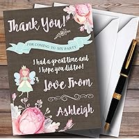 Pretty Floral Burlap Fairy Party Thank You Cards