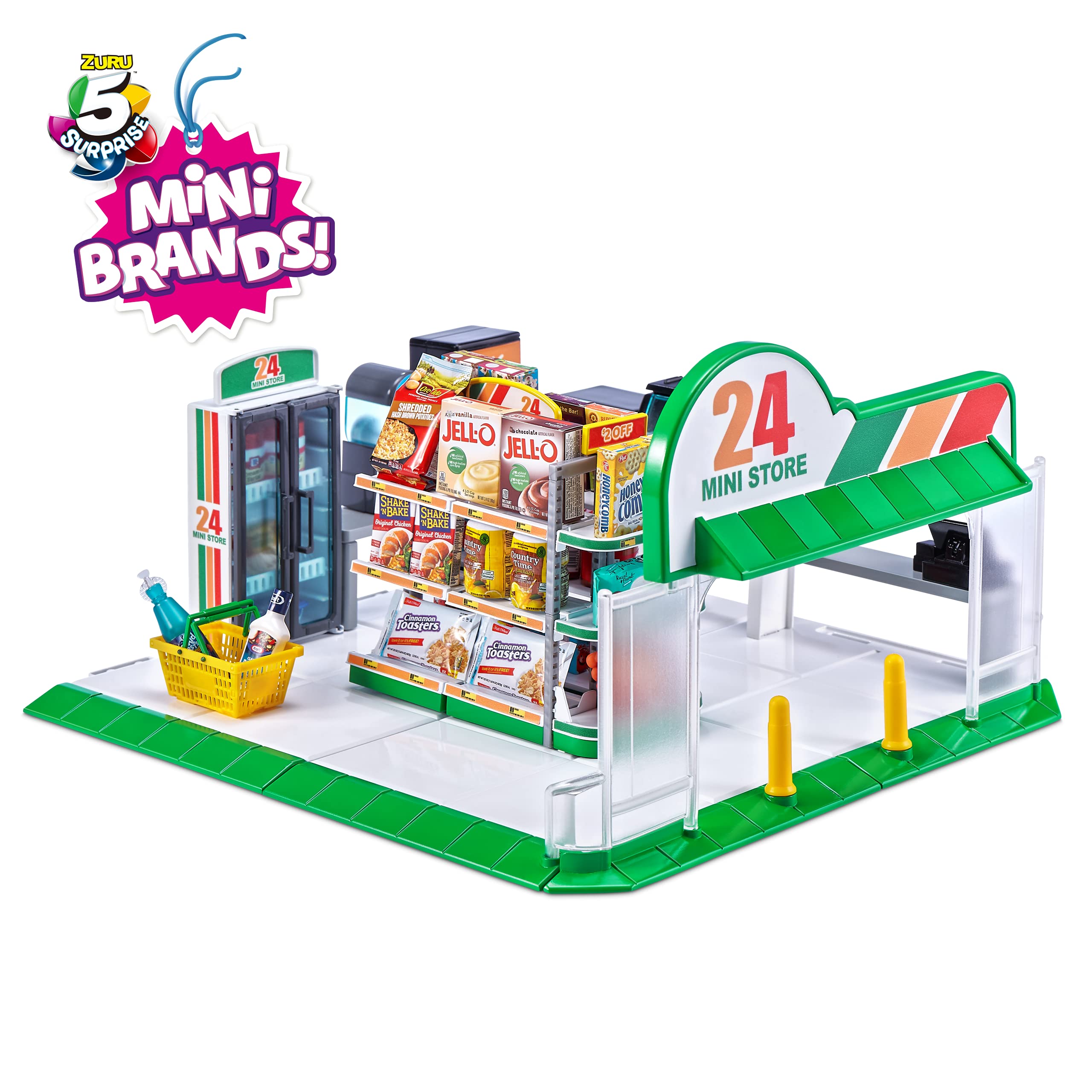5 Surprise Mini Brands Mini Convenience Store Playset with 1 Exclusive Mini by ZURU, Multicolor