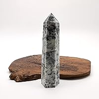 459g Natural Aquatic Agate Crsytal Obelisk/Quartz Crystal Wand Tower Point Healing