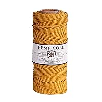 Hemptique 100% Hemp Cord Spool - 62.5 Meter Hemp String - Made with Love - No. 20 ~ 1mm Cord Thread for Jewelry Making, Macrame, Scrapbooking, DIY, & More - Gold