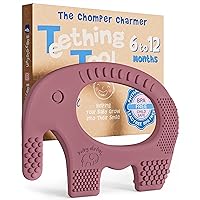 Teethers for Babies 6-12 Months - Baby Elefun 5x Pain Relief Toddler Teether. No More Ouch for Mom Anti Bite Trainer. Nurtures Grasping, Passing, Hand Eye Coordination. Silicone Baby Teething Toy Ring