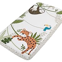 NoJo Jungle Gym Green, Brown, & Grey 100% Cotton Photo Op Nursery Fitted Crib Sheet, Grey, Green, White, Brown