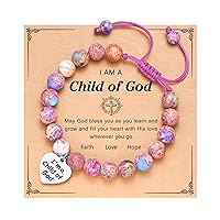 UNGENT THEM I Am A Child of God Bracelet Baptism First Communion Christian Easter Confirmation Gifts for Girls Teens Teenage