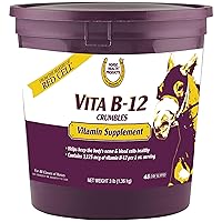 Vita B-12 Crumbles Supplement for Horses, Supports red Blood Cell Production for Peak Performance, 3 pounds, 48 Day Supply