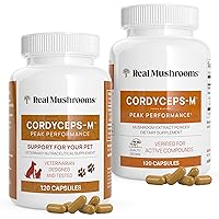 Cordyceps Pet Support (120ct) and Cordyceps Performance Supplement for Humans (120ct) Bundle - Vitamins and Supplements for Performance, Energy, & Vitality - Gluten-Free, Non-GMO