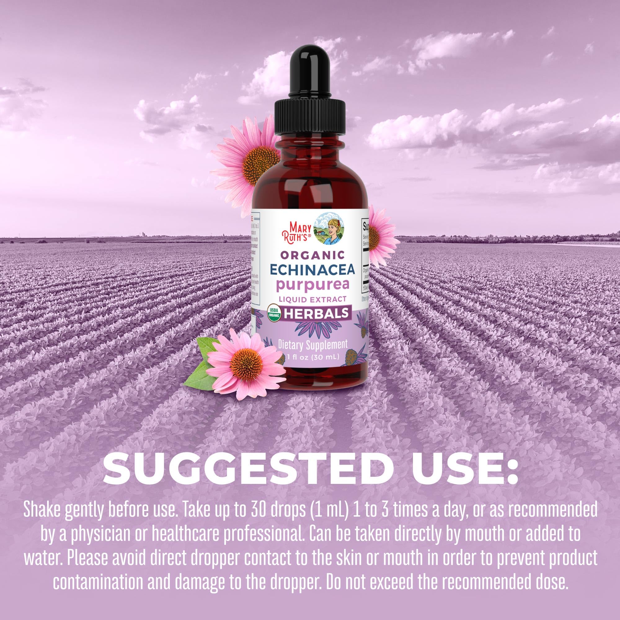 MaryRuth's Elderberry Syrup + Echinacea Purpurea Liquid Herbal Bundle, 2-Pack Immune Support Liquid Supplements, Vegan, Non-GMO, USDA Organic
