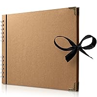Bstorify Large Scrapbook Photo Albums 50 Pages (11 x 8.5 inch) Brown Thick Kraft Paper, Memory Book - Ideal for Your Scrapbooking, Art & Craft Projects