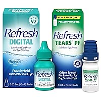 Bundle of Refresh Tears Preservative-Free Tears Lubricant Eye Drops, 0.33 fl oz (10 mL) + Refresh Digital Lubricant Eye Drops, 0.33 Fl Oz (Pack of 1)