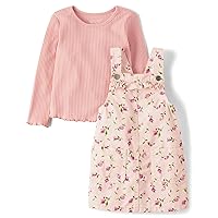 The Children's Place Baby Girls' and Toddler Long Sleeve Top and Skirtall Dress Set
