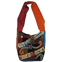 Women's Cotton Handmade Hobo Om Gypsy Hippy Ripped Razor Cut Bag