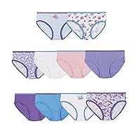 Hanes Girls’ Underwear, Low Rise Briefs 100% Cotton Underwear, Assorted Colors & Prints, Multipack
