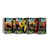 Dilmah Flavored Black Tea Variety Pack - 80 Tea Bags (Individually Wrapped) - Caramel, Strawberry, Peach, Ginger & Honey (Brew Hot, Iced Tea)