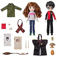 Wizarding World Harry Potter, 8-inch Harry Potter & Hermione Granger Dolls & Accessories Gift Set, over 20 Pieces, Kids Toys for Ages 6 and up
