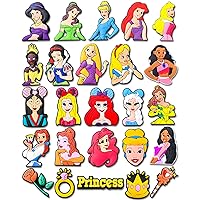 25PCS Princess Shoe Decoration Charms for Clog, Cartoon Princess Charms Accessories for Kid Girl Party Favor