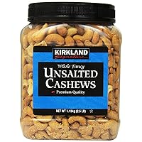 KIRKLAND SIGNATURE Unsalted Cashews, 2.5 Pound