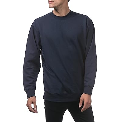 Pro Club Men's Plain Blank Crew Neck Fleece Pullover Sweater (9oz)