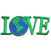 Love The World Patch Love Save World Earth Cartoon Kids Patch Embroidered Iron On Patch for Clothes Backpacks T-Shirt Jeans Skirt Vests Scarf Hat Bag