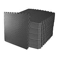 BalanceFrom Puzzle Exercise Mat with EVA Foam Interlocking Tiles for MMA, Exercise, Gymnastics and Home Gym Protective Flooring, Multiple Sizes