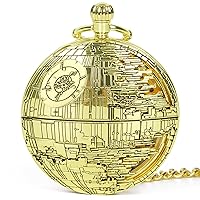 Gold Pocket Watch with Chain Vintage Pocket Watches for Men *Sky City* Music Pocket Watch Graduation/Birthday/Christmas Novely Gifts
