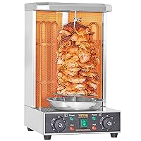 Shawarma Grill Machine, 13lbs Capacity, Chicken Shawarma Cooker Machine with 2 Burners, 122℉-572℉ Electric Vertical Broiler Gyro Rotisserie Oven Doner Kebab Machine for Home/Commercial Use