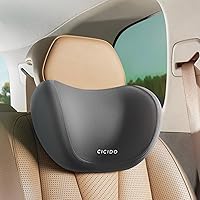 Car Neck Pillow with Adjustable Strap for Neck Pain Relief/Driving, 100% Memory Foam & Breathable Removable Cover, Ergonomic Design - Super Soft Travel Car Headrest Pillow for Neck Support