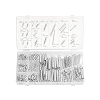 50456A Spring Assortment Set, 200 Piece, Extension and Compression Springs Kit, Zinc Plated Steel Mechanical Compression Springs, Assorted Size Small Springs for All Types of Home Repairs & DIY