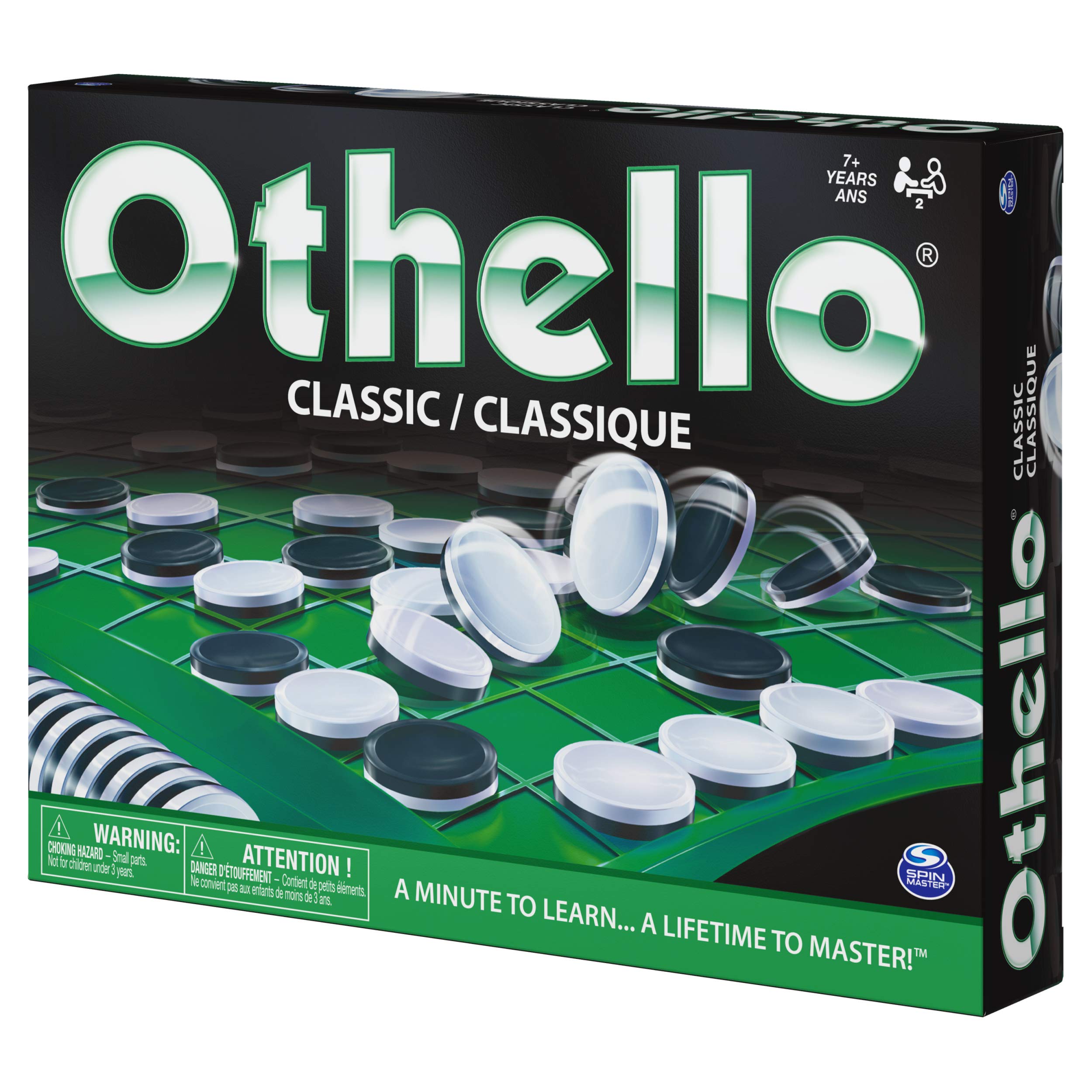 Spin Master Othello, Strategy Classic Family Board Game 2-Player Reversi Brain Teaser STEM Math Skills, for Adults and Kids Ages 7 and up