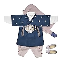 Boy Baby Hanbok Korea Traditional Clothing Set Dol First Birthday Blue 1-8 Ages hjb01