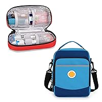 CURMIO Epipen Carrying Case for Adult and Kid, Insulated Medicine Bag for Epi Pens, Auvi-Q, Asthma Inhaler, Spacer