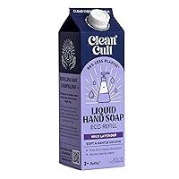 Cleancult - Liquid Hand Soap Refills - Wild Lavender - Made with Aloe Vera & Lavender Essential Oil - Nourishes & Moisturizes Dry & Sensitive Skin - Eco Friendly - Paper-Based Packaging - 32 oz/1 Pack