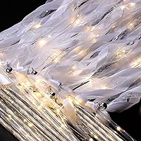 Unittype Wedding Wands Ribbon Streamers with Bells LED Fairy Light up Silk Fairy Wand Glow in the Dark Flashing Lace Stick for Wedding Birthday Party Favors (Ivory & Warm White LED,100 Pieces)