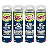 Scotch-Brite 50% Stickier Large Surface Roller Refill, Works Great On Pet Hair, 4 Refills, 60 Sheets Per Refill, 240 Sheets Total Gray