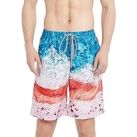 BALCONY & FALCON Men's Drawstring Swim Trunks Quick Dry Board Shorts for Swimming Surfing Running Gym Workout Casual