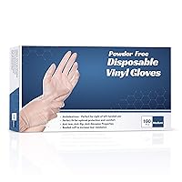 Disposable Vinyl Gloves Powder Free, Latex Free, 4 Mil 100 Per Box | 1000 Per Case