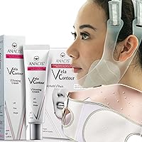 Face Shapening Chin Tightener Face Mask – Toning Wrinkles Fine Lines Sagging Skin Neck Cream - V-Line face strap, Set (Mask, Cream, Belt)