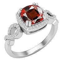 Dazzlingrock Collection 7 mm Cushion Gemstone & Round White Diamond Halo Split Shank Engagement Ring, Available in Various Gemstones & Metal in 10K/14K/18K Gold & 925 Sterling Silver