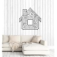 Vinyl Wall Decal Smart Home House Chip Technology Geek Art Stickers Mural Large Decor (ig5370)