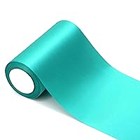 6 inch Mint Blue Satin Ribbon, 24 Yard Long Solid Fabric Ribbon for Wedding Birthday Baby Shower Decoration, Gift Wrapping, Bow Making, Indoor Outdoor Party, Chair Sash, Craft, Grand Opening