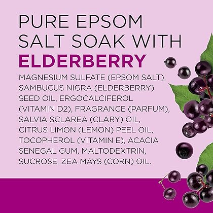Dr Teal's Salt Soak with Pure Epsom Salt, Elderberry, 3 lbs