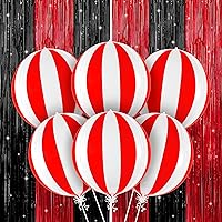 KatchOn, Red and Black Fringe Curtain - Pack of 8 | Carnival Balloons for Carnival Decorations | Sneaker Ball Decorations | Casino Theme Party Decorations | Black and Red Circus Theme Party Decor