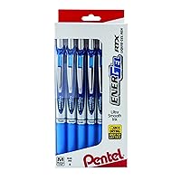 Pentel® EnerGel™ RTX Retractable Liquid Gel Pens, Medium Point, 0.7 mm, 54% Recycled, Blue Barrel, Blue Ink, Pack Of 12 Pens