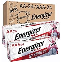 Energizer AA Batteries and AAA Batteries, 24 Max Double A Batteries and 24 Max Triple A Batteries Combo Pack, 48 Count