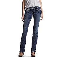 ARIAT Women's R.e.a.l. Mid Rise Stretch Icon Stackable Straight Leg Jean
