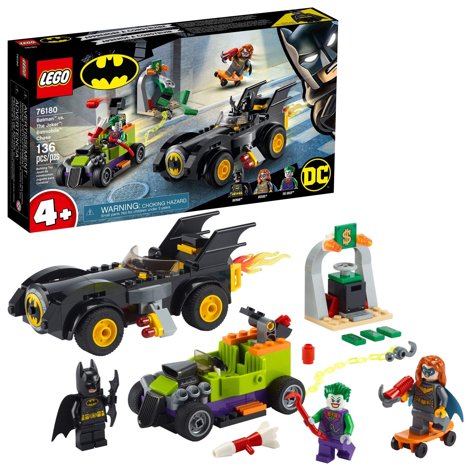 Mua LEGO DC Batman: Batman vs. The Joker: Batmobile Chase Building Toy;  Includes Batman, Batgirl and The Joker Minifigures Plus Buildable Batmobile  and Hot Rod, New 2021 (136 Pieces), Multi Color trên